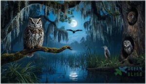 other notable nocturnal species (e.g., owls, night-herons)