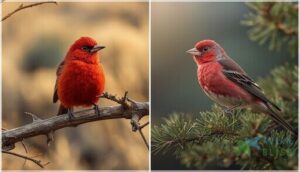 other notable red birds (e.g., vermilion flycatcher, purple finch)