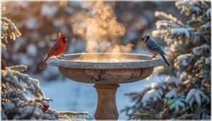 pedestal bird baths with built-in heating