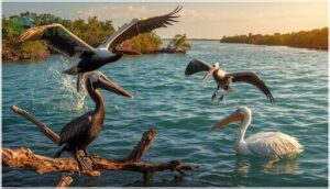 pelicans and cormorants