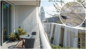 pigeon-proof netting for balconies and trees