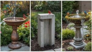 popular materials for waterfall bird baths