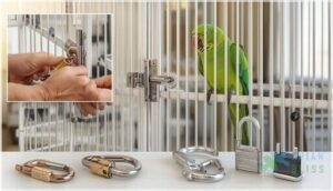 proper cage locks, doors, and escape prevention