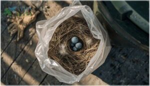 proper nest material disposal methods