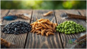 protein content in popular bird foods