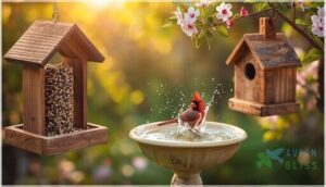 providing feeders, baths, and shelter