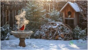 providing water and shelter for birds