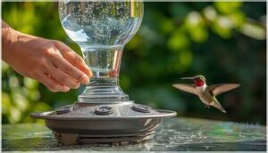 reassembling and refilling the feeder