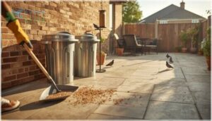 remove food sources and clean up