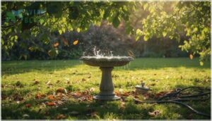 removing debris and old water