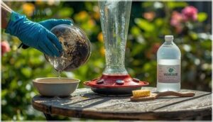 removing mold and tough residue from feeders