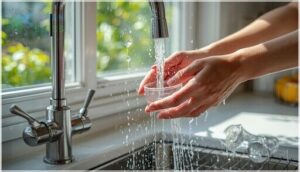 rinsing and air drying all components