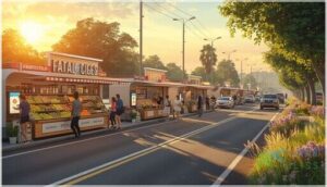 roadside retail, vendors, and stands