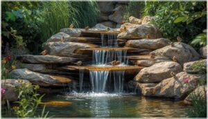 rock cascade and natural stone fountains