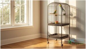 rolling and mobile bird cage stands