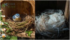 safe vs. harmful nesting materials