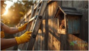 safely accessing birdhouses and nest boxes