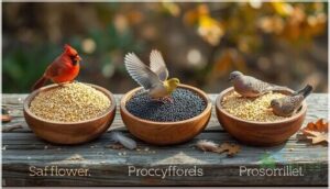 safflower, nyjer, and millet preferences