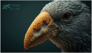 scaly, crusty lesions on beak and legs