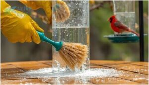 scrub with bottle brushes