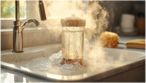 soak in hot soapy water