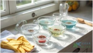 soaking parts in cleaning solution