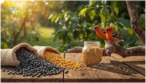 sunflower seeds: black oil and hearts