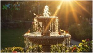 sunlight and power requirements for fountains