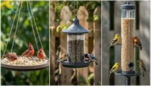 tray, hopper, and tube feeders