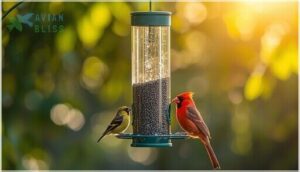 tube feeders – targeting specific species