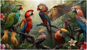 unique features of colorful bird species