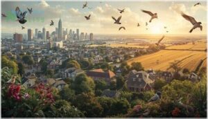 urban, suburban, and farmland areas