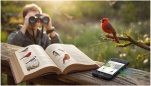 use apps, field guides, and binoculars