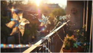 use reflective and visual deterrents