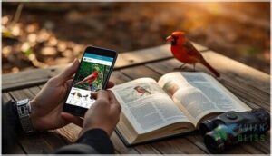 using field guides and birding apps
