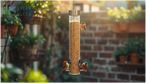 vertical tube feeders for limited space