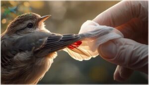 visible wounds and bleeding