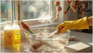 weekly perch and toy washing procedures