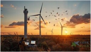 what strategies reduce bird fatalities at wind farms