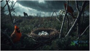 what threats do cardinal nests face