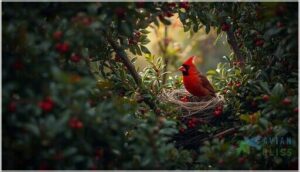 what trees and shrubs do cardinals use