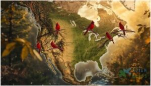where are cardinals found in north america