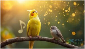 whistling, chirping, and singing