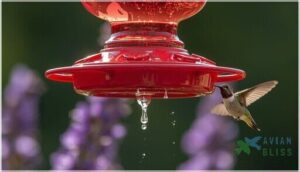 why do hummingbird feeders leak