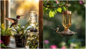 window vs. hanging feeders