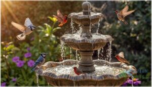 bird-attracting features: drippers, bubblers, and misters