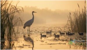 cranes and rails (sandhill crane, coots) cranes and rails (sandhill crane, coots)