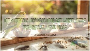durable bird cage food and water bowls
