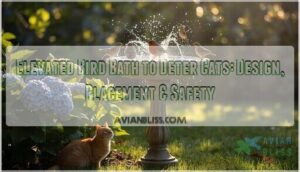 elevated bird bath to deter cats
