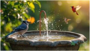 enhancing bird baths with moving water